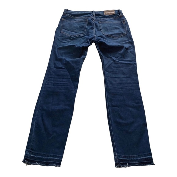 Madewell Roadtripper Medium Wash Denim Straight Raw Hem Skinny Ankle Jeans 25x27 - Picture 8 of 11